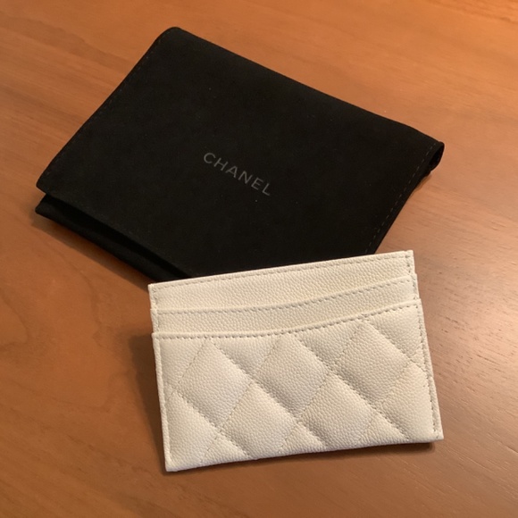 CHANEL CARDHOLDER in WHITE CAVIAR LEATHER - Picture 3 of 4